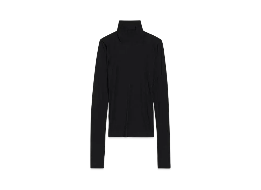 BALENCIAGA Women's BB Garderobe Fitted Turtleneck "Black"