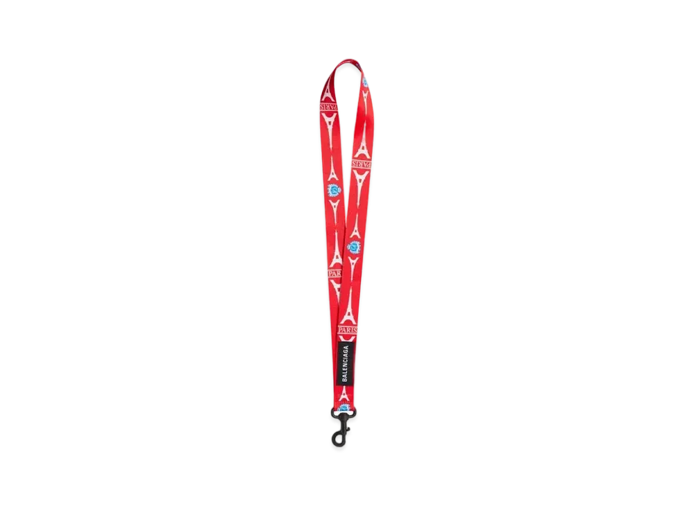BALENCIAGA Lanyard Snap Hook in Webbing "Red"