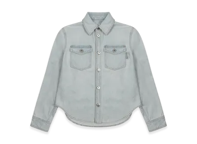 Bottega Veneta Women's Extra Bleached Dirty Denim Shirt "Blue"