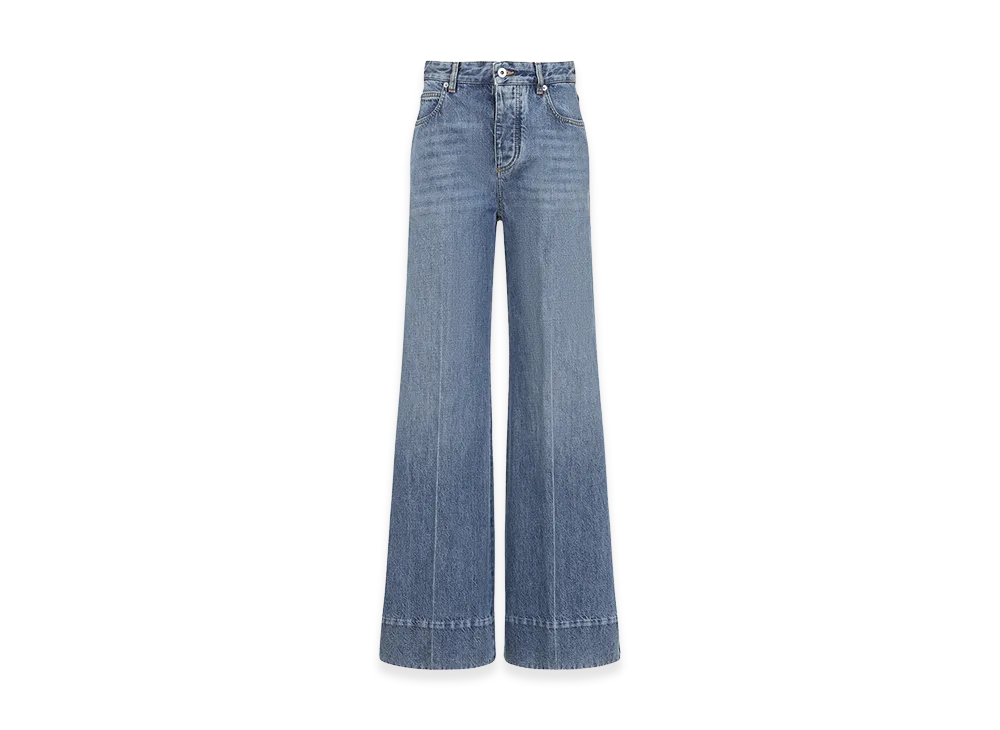 Bottega Veneta Women's Medium Blue Palazzo Denim Jeans "Mid Blue"
