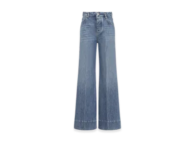 Bottega Veneta Women's Medium Blue Palazzo Denim Jeans "Mid Blue"