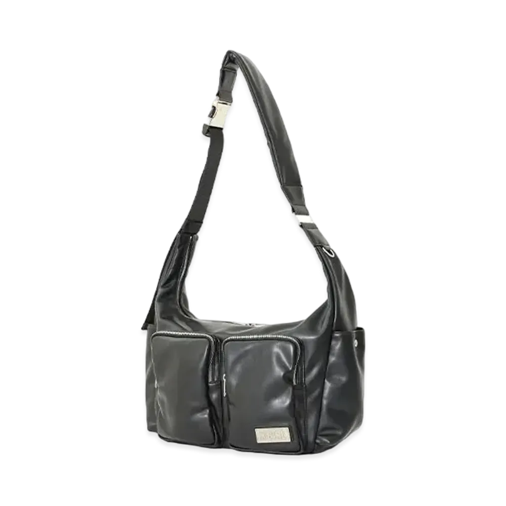 X-Girl Faux Leather Messenger Bag "Black"