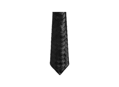 Bottega Veneta Intrecciato Leather Tie "Black"