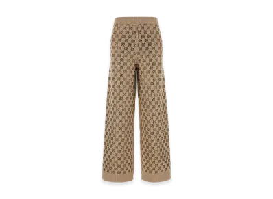 GUCCI Women's Embellished Wool Blend Joggers "Beige"