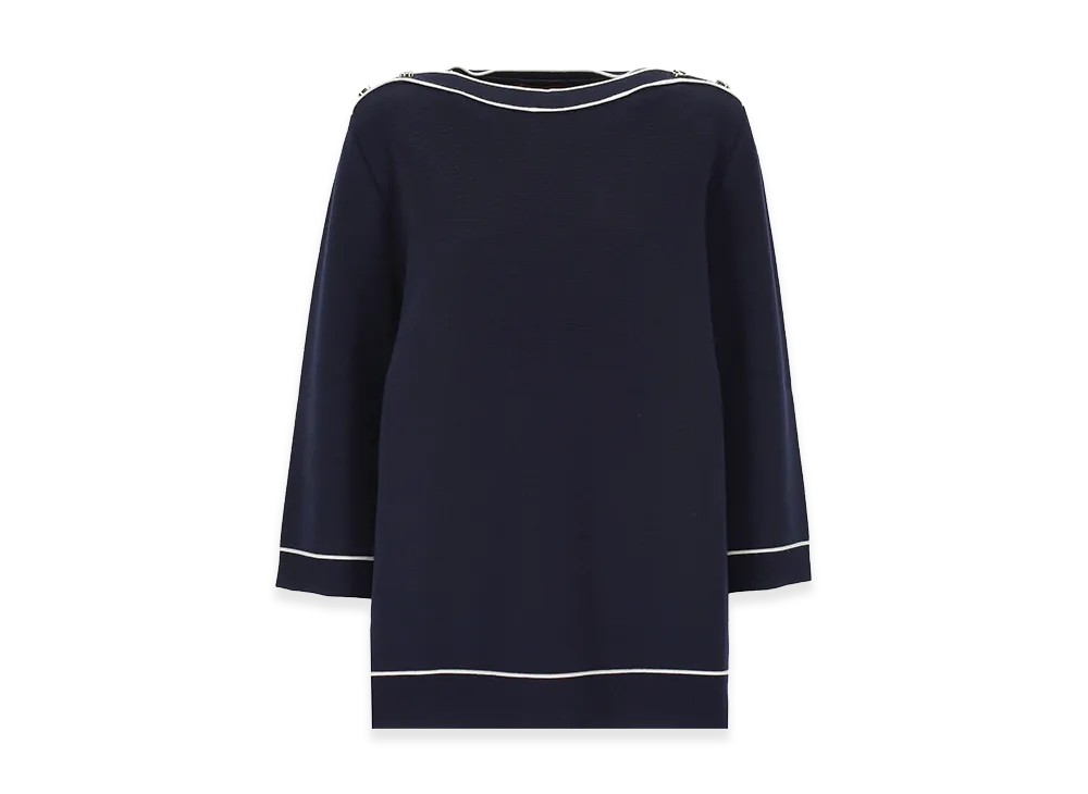 GUCCI Women's Wool Oversize Sweater "Blue"