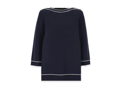 GUCCI Women's Wool Oversize Sweater "Blue"