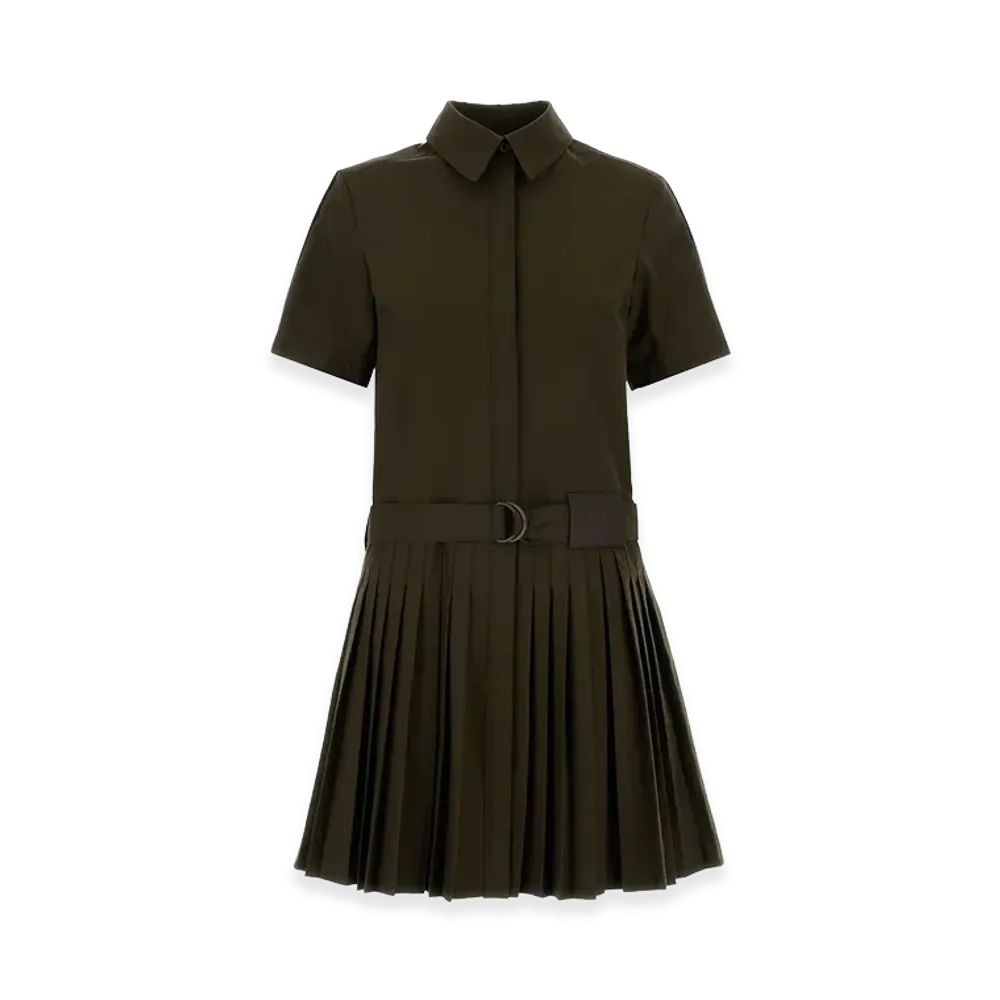 LOEWE Women's Cotton Blend Mini Dress "Khaki Green"