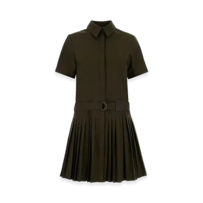 LOEWE Women's Cotton Blend Mini Dress "Khaki Green"