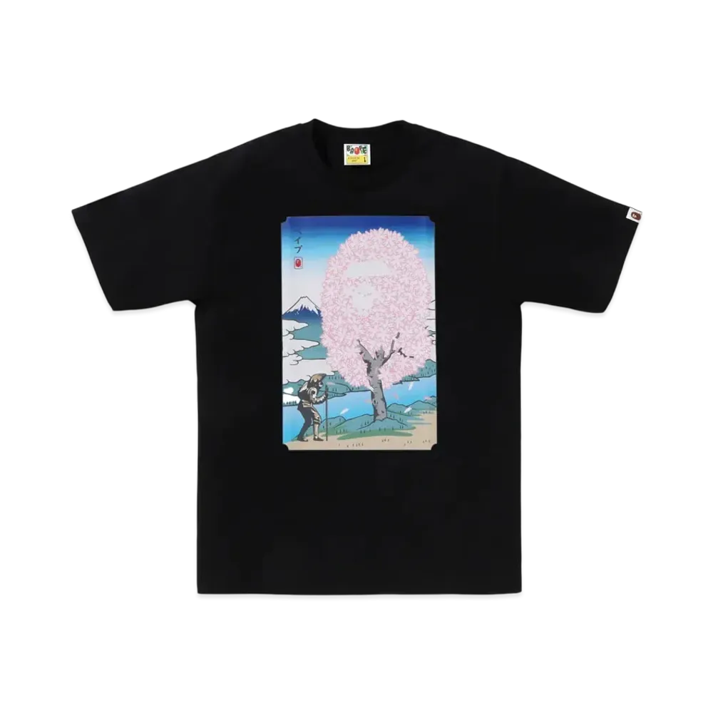 A BATHING APE Japan Sakura Tee "Black"