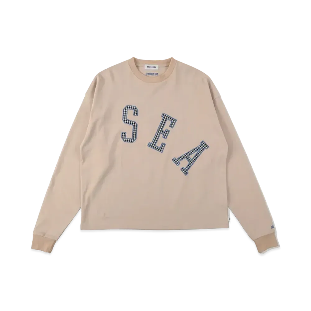 WIND AND SEA (GINGHAM) L/S TEE "Sand"