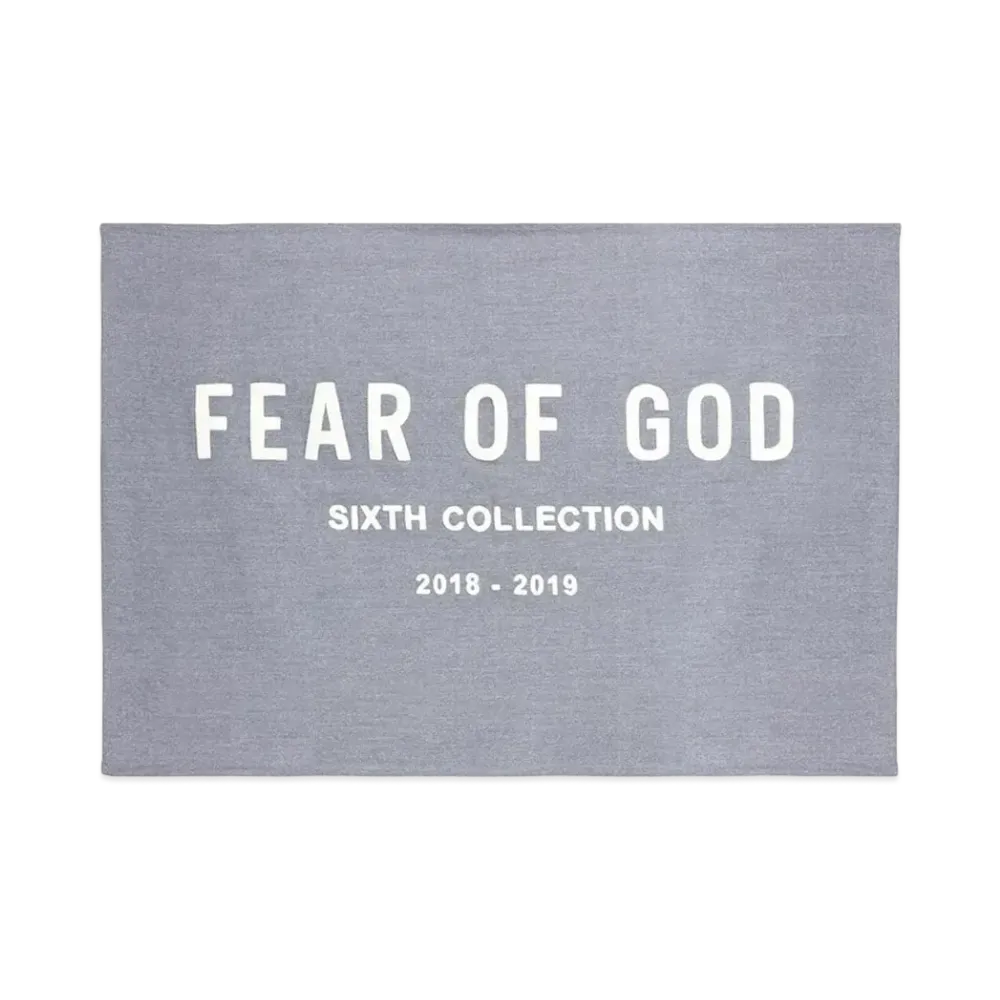 FEAR OF GOD Chenille Embroidered Throw Blanket "Grey"