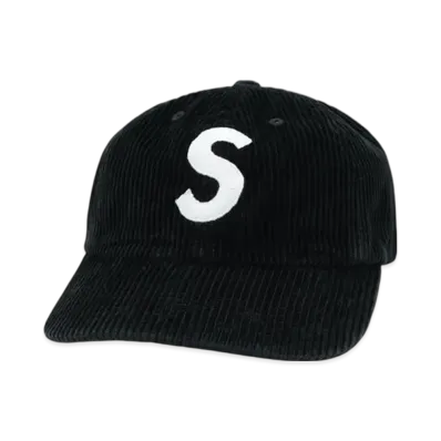 Supreme Corduroy S Logo 6-Panel "Black"