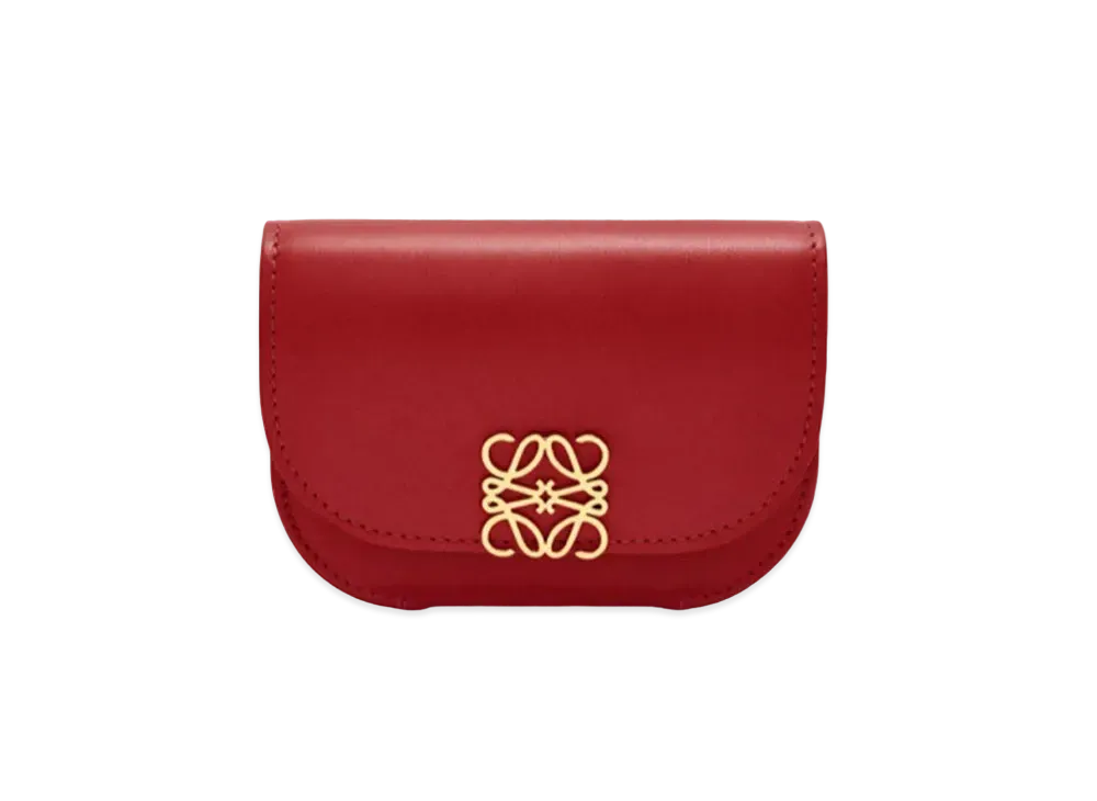 LOEWE Goya Cardholder In Silk Calfskin "Deep Red"