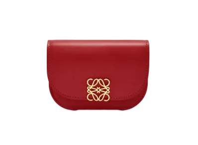 LOEWE Goya Cardholder In Silk Calfskin "Deep Red"