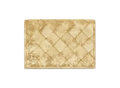 Bottega Veneta Intrecciato Business Card Case "Gold"