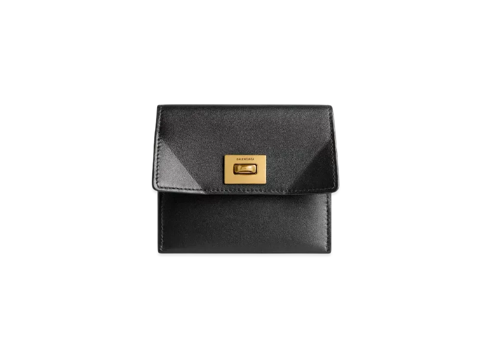 BALENCIAGA Rodeo Card Holder with Flap "Black"