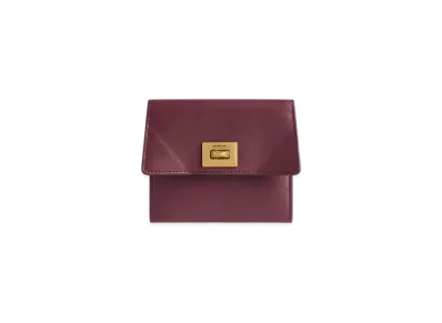 BALENCIAGA Rodeo Card Holder with Flap "Dark Burgundy"