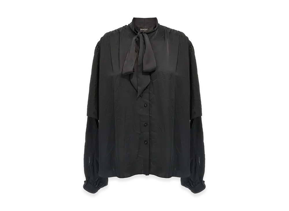 BALENCIAGA Women's 'Double Sleeve' Shirt "Black"
