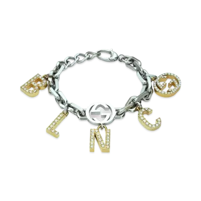 GUCCI x BALENCIAGA The Hacker Crystal Charm Bracelet "Silver"