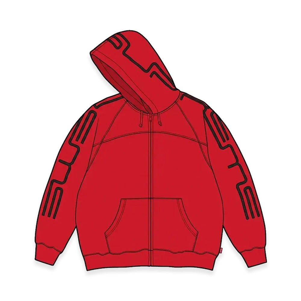 Supreme Connect Zip Up Hooded Sweatshirt "Red"