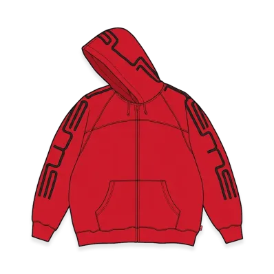 Supreme Connect Zip Up Hooded Sweatshirt "Red"