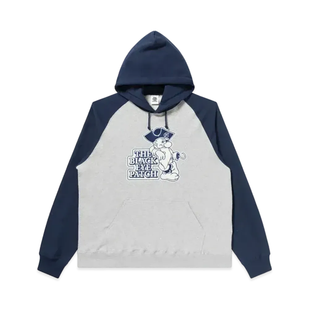 Black Eye Patch OG Pirate 2 Tone Raglan Hoodie "Navy/Ash Gray"