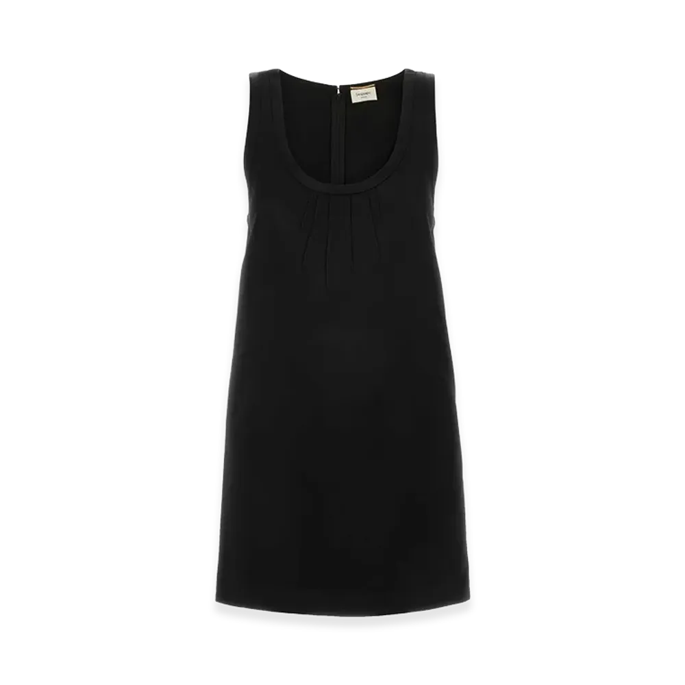 Saint Laurent Women's Cassandre Shift Dress In Satin "Black"