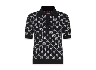 GUCCI Women's GG Reversible Polo Shirt "Black"