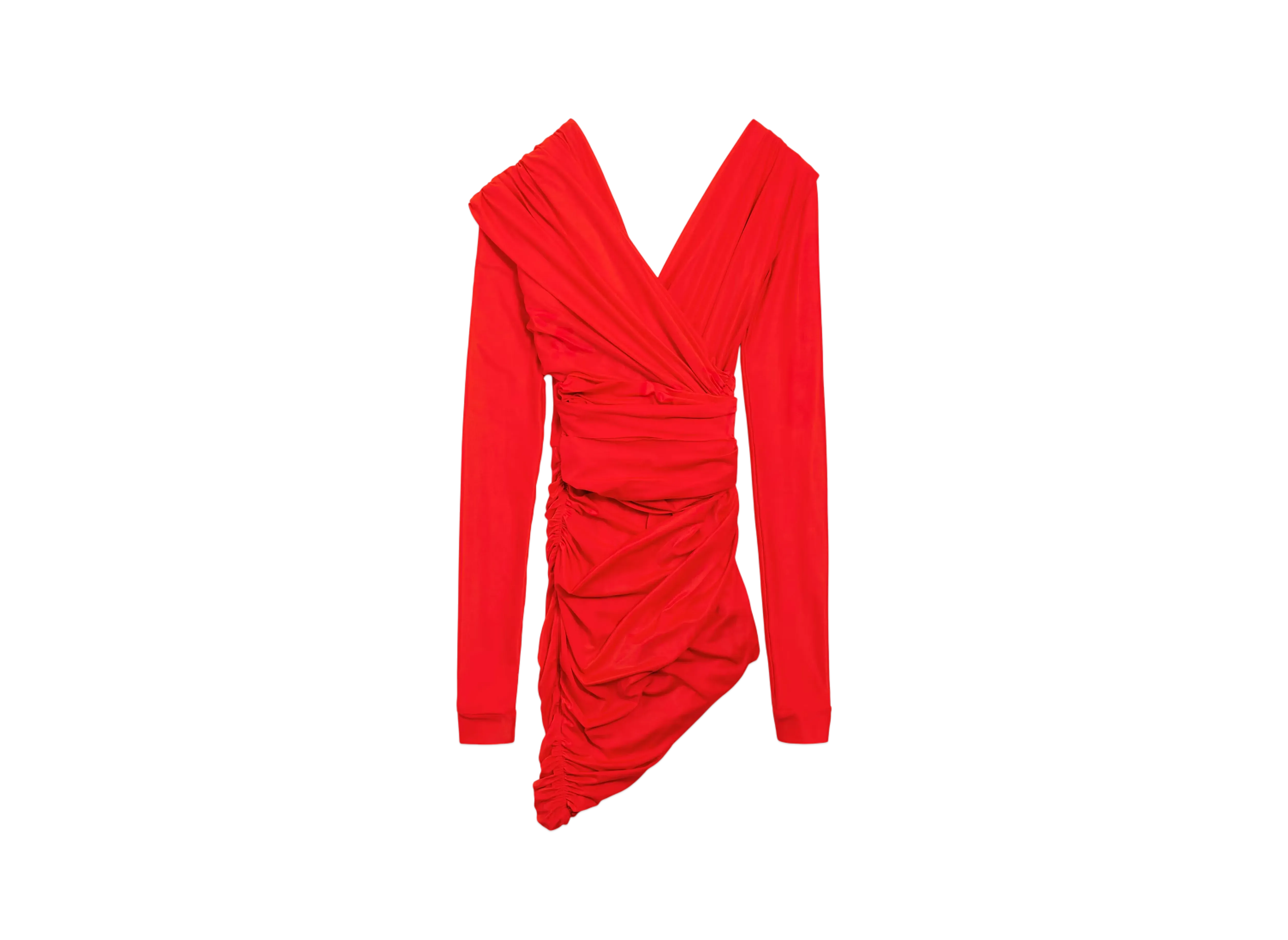 BALENCIAGA Women's Draped Dress "Red"