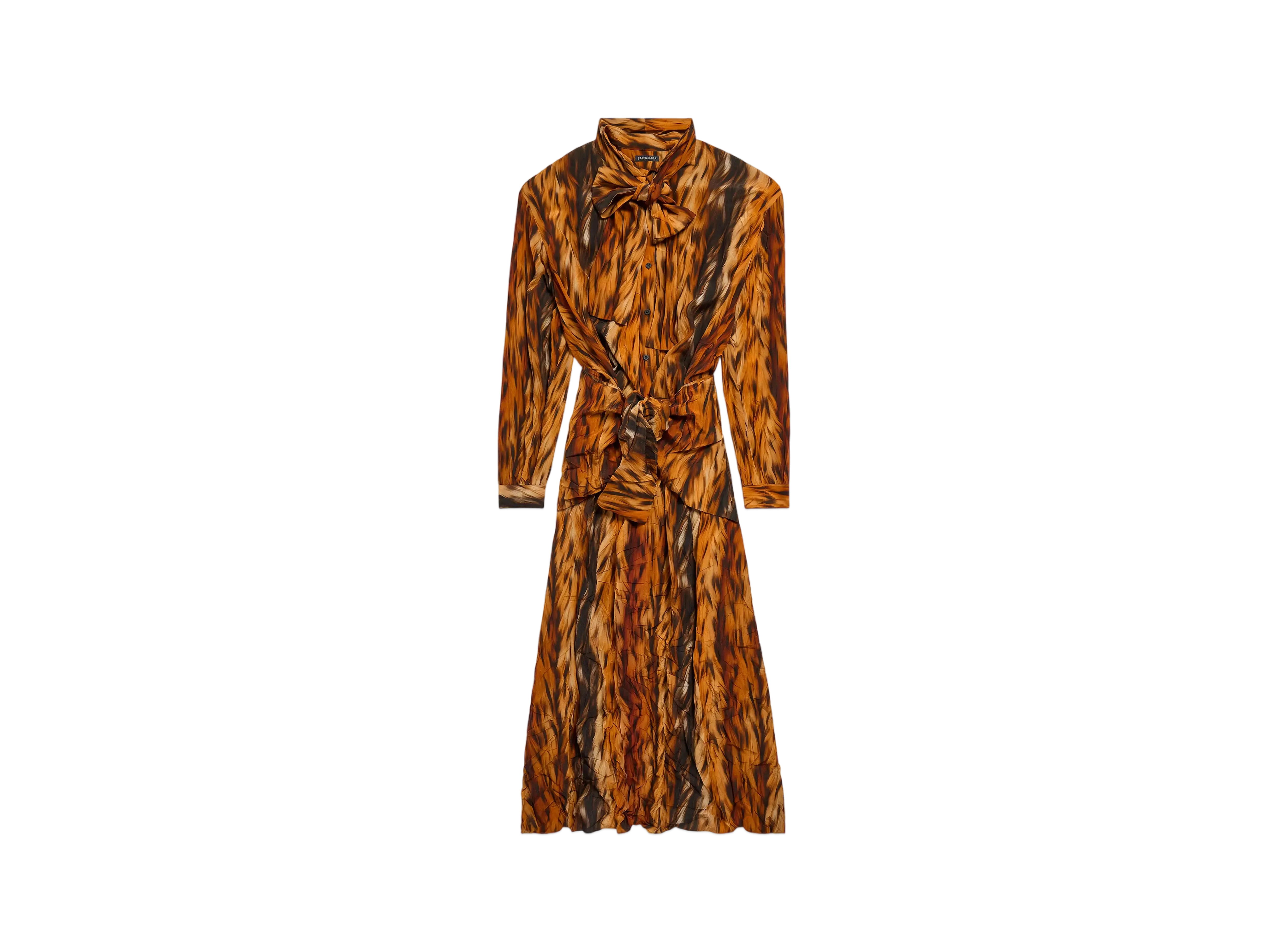 BALENCIAGA Women's Knotted Dress "Brown"