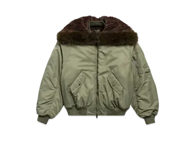 BALENCIAGA Women's Hooded Bomber Jacket "Khaki"
