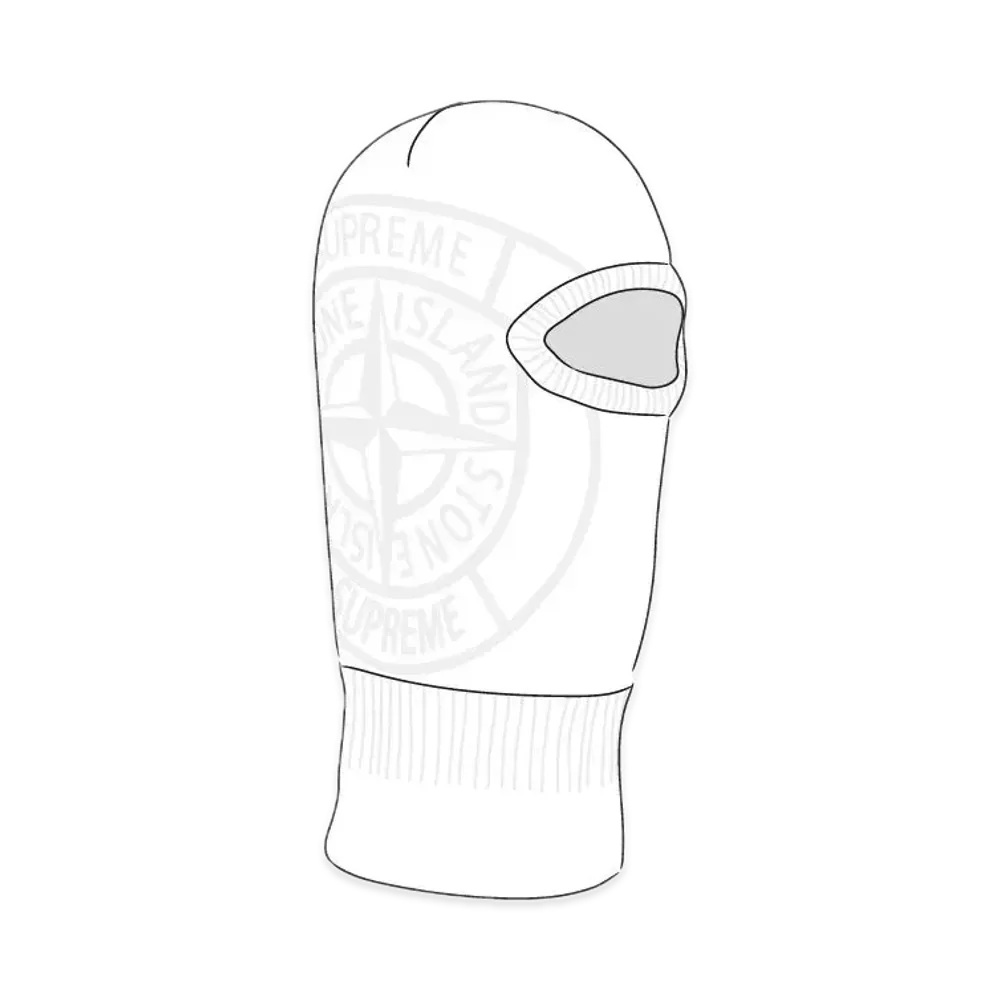 Supreme x Stone Island Glow Knit Balaclava "White"