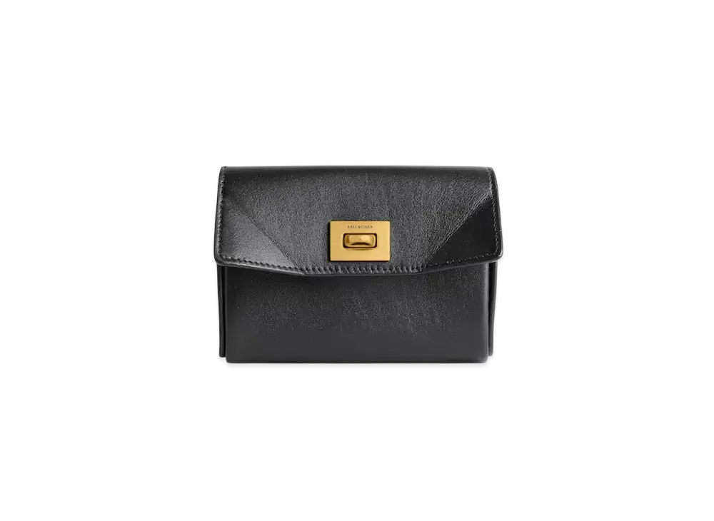 BALENCIAGA Rodeo Flap Card Holder "Black"