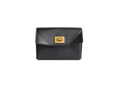BALENCIAGA Rodeo Flap Card Holder "Black"