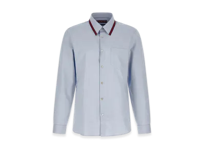 GUCCI 'Web' Collar Shirt "Light Blue"