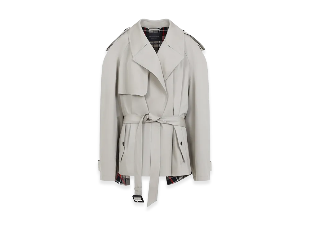 BALENCIAGA Women's Cropped Trench "Beige"