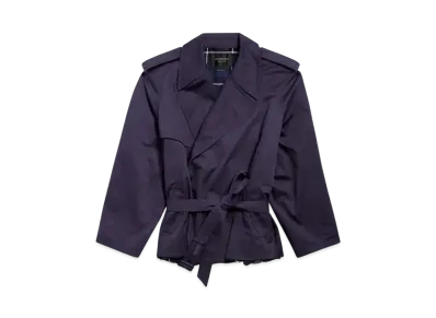 BALENCIAGA Women's Cropped Trench "Dark Navy"