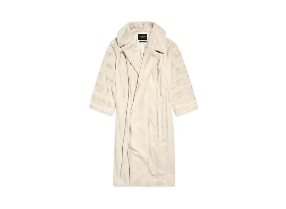 BALENCIAGA Women's High Collar Coat "Light Beige"