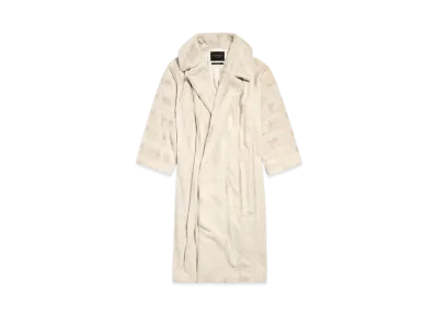 BALENCIAGA Women's High Collar Coat "Light Beige"