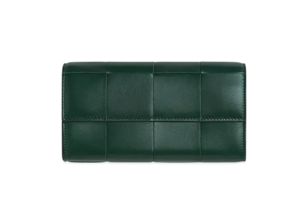 Bottega Veneta Cassette Large Flap Wallet "Emerald Green"
