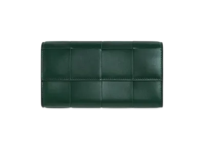 Bottega Veneta Cassette Large Flap Wallet "Emerald Green"