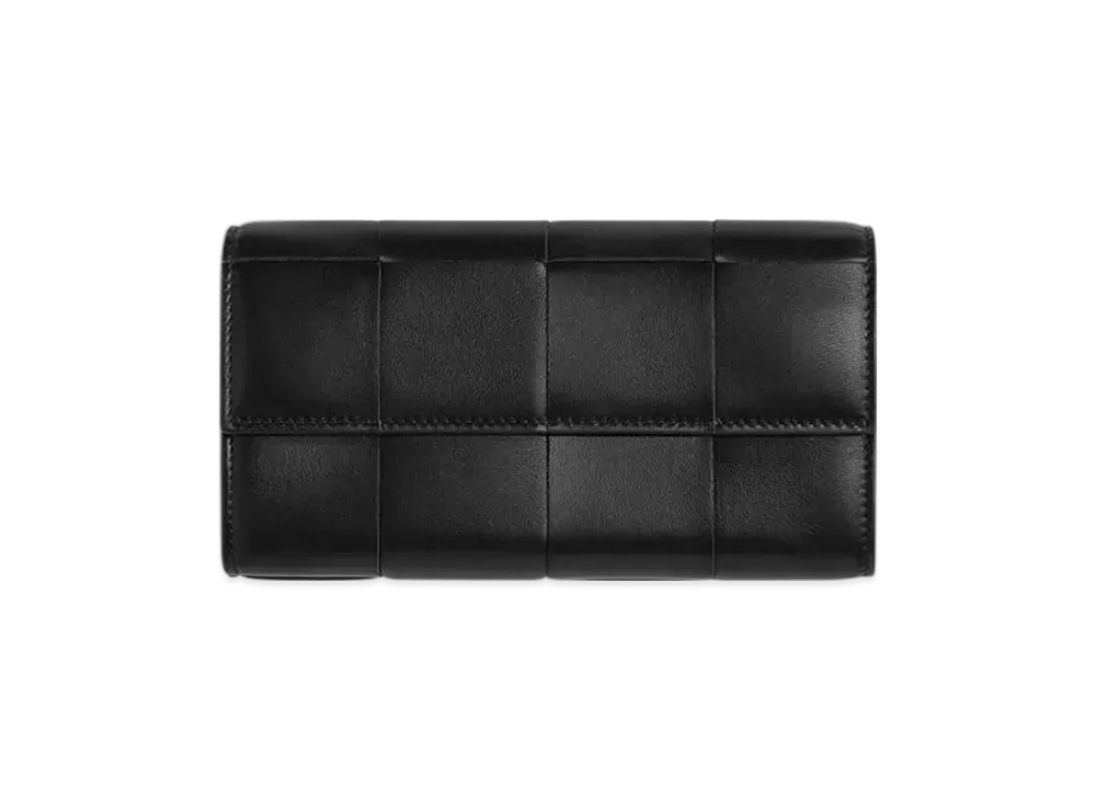 Bottega Veneta Cassette Large Flap Wallet "Black"