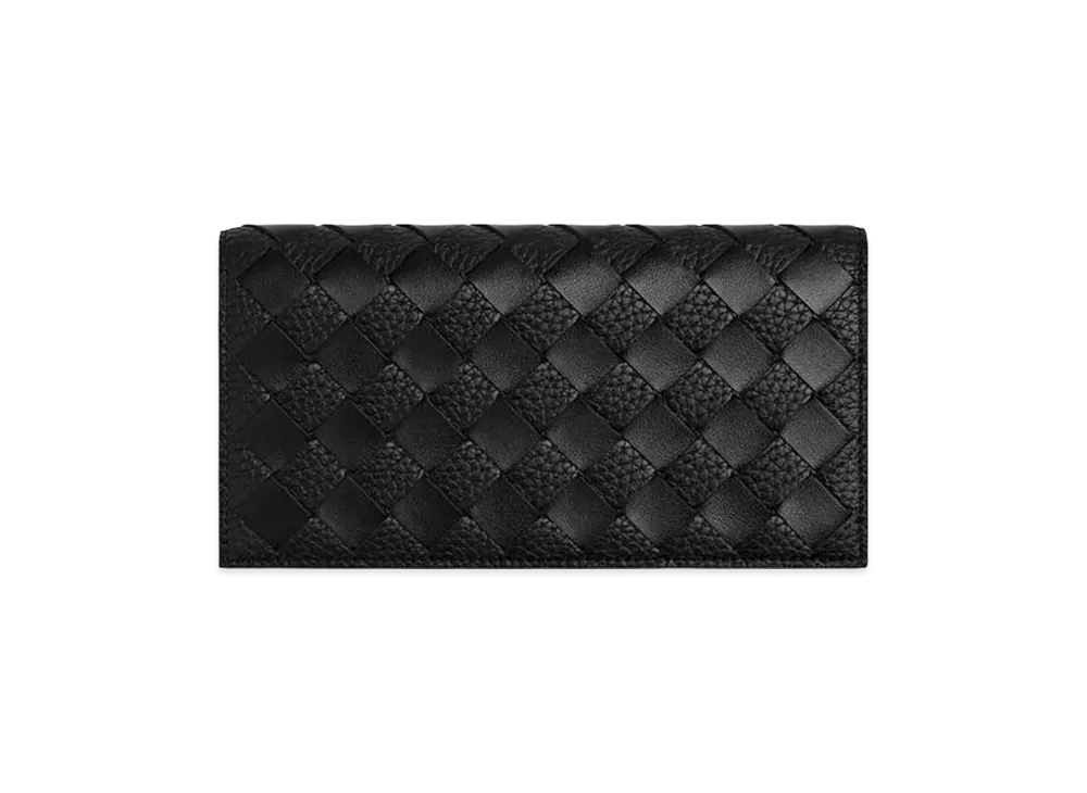 Bottega Veneta Intrecciato Long Wallet with Coin Purse "Black"