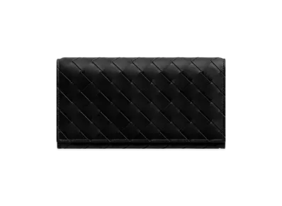 Bottega Veneta Intrecciato Long Wallet With Coin Purse "Nero"
