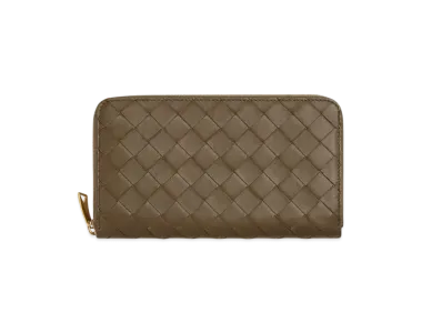 Bottega Veneta Intrecciato Zip Around Wallet "Pinecone"