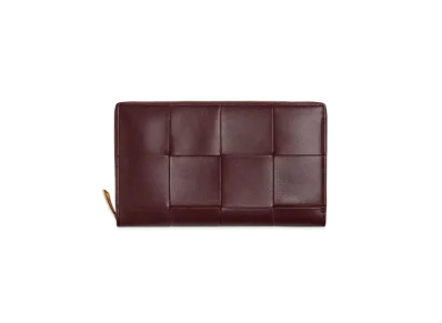 Bottega Veneta Cassette Zip Around Wallet "Madder Brown/Rosewood"