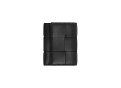 Bottega Veneta Cassette Tri-Fold Zip Wallet "Black"