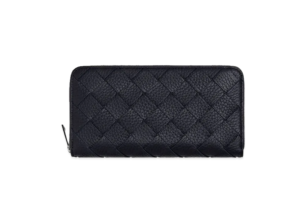 Bottega Veneta Intrecciato Zip Around Wallet "Nocturnal"