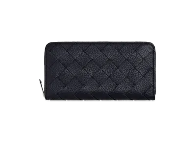 Bottega Veneta Intrecciato Zip Around Wallet "Nocturnal"