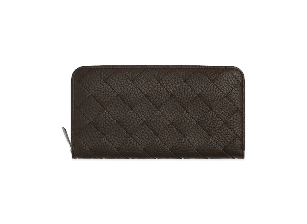 Bottega Veneta Intrecciato Zip Around Wallet "Fondente"
